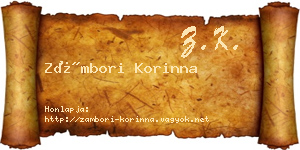 Zámbori Korinna névjegykártya